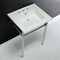Fauceture KVPB25227W86 Dreyfuss 25" Console Sink W/SS Leg (8", 3 Hole), Wht/Nickel KVPB25227W86 - alternate 2